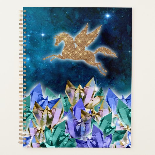 Crystals cosmiques Unicorn Planner (Devant)