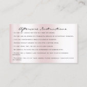 Crystals Drijft Roos Roze nazorginstructies Visitekaartje (Achterkant)