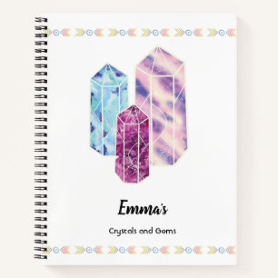 Crystals et carnet de gemmes personnalisés