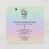 *~* Crystals Hand    SnakeMoon Magic Boho Rainbow Vierkante Visitekaartje (Achterkant)