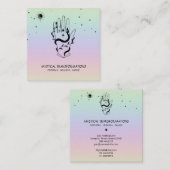 *~* Crystals Hand    SnakeMoon Magic Boho Rainbow Vierkante Visitekaartje (Voorkant / Achterkant)