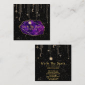 *~* Crystals Moon Sky Cosmos Astrology Vierkante Visitekaartje (Voorkant / Achterkant)