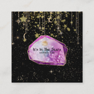 *~* Crystals Moon Stars Cosmos Astrology Gold Vierkante Visitekaartje