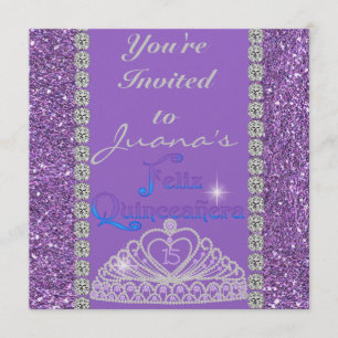CRYSTALS Quinceanera INVITATIONS PAARS Kaart