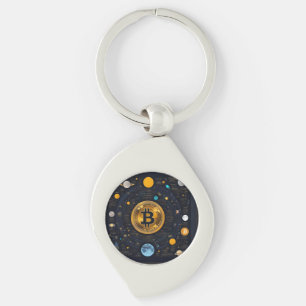 Crytpo - Bitcoin shirt - Maantijd AI Sleutelhanger