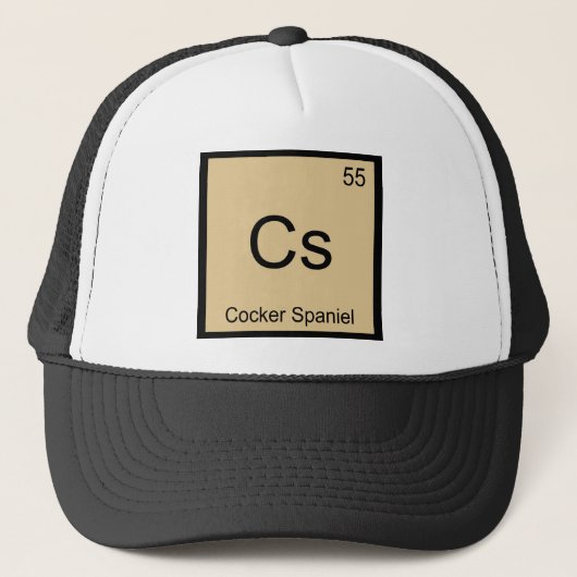 Cs - Cocker Spaniel Chemistry Element Symbol T-shi Trucker Pet (Voorkant)