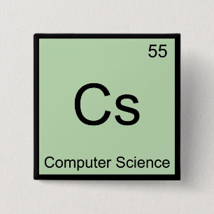 Cs - Computerwetenschappen Chemie Elementsymbool T Vierkante Button 5,1 Cm