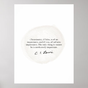 CS Lewis Quote over het Christelijke leven, het ch Poster