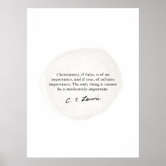 CS Lewis Quote over het Christelijke leven, het ch Poster