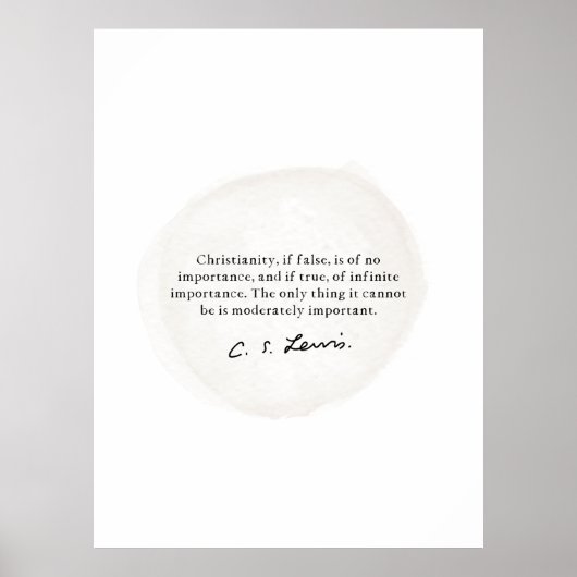 CS Lewis Quote over het Christelijke leven, het ch Poster (Voorkant)