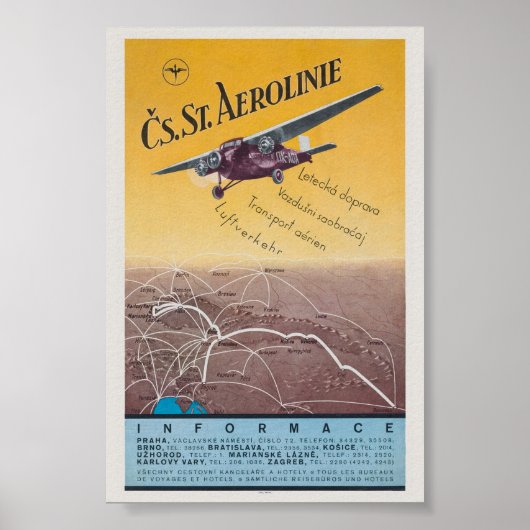 Cs. Poster vintage de la Tchécoslovaquie (Devant)