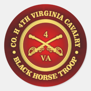 CSC - 4th Virginia Cavalry (Black Horse Troop) Ronde Sticker