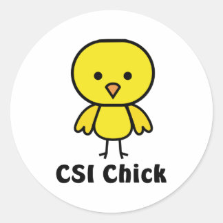 CSI Chick Ronde Sticker