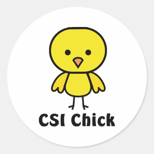 CSI Chick Ronde Sticker (Voorkant)