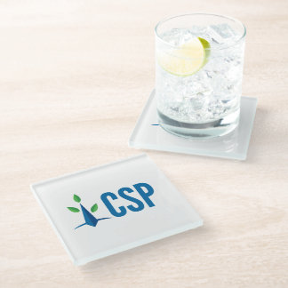 CSP eenvoudige logo Glazen Onderzetter