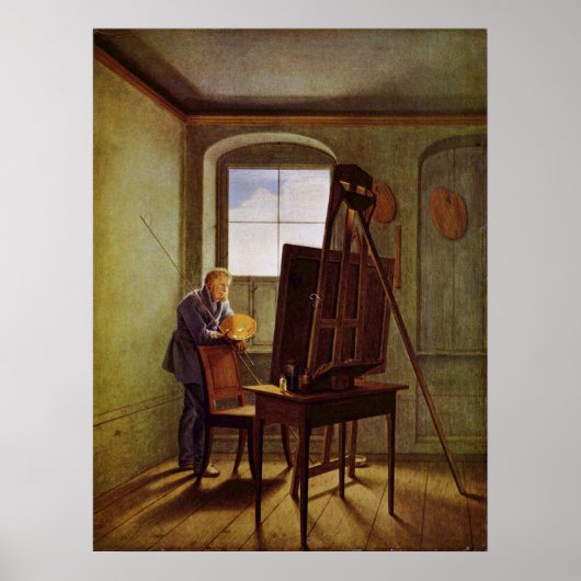 Cspar David Friedrich in Studio Poster (Voorkant)