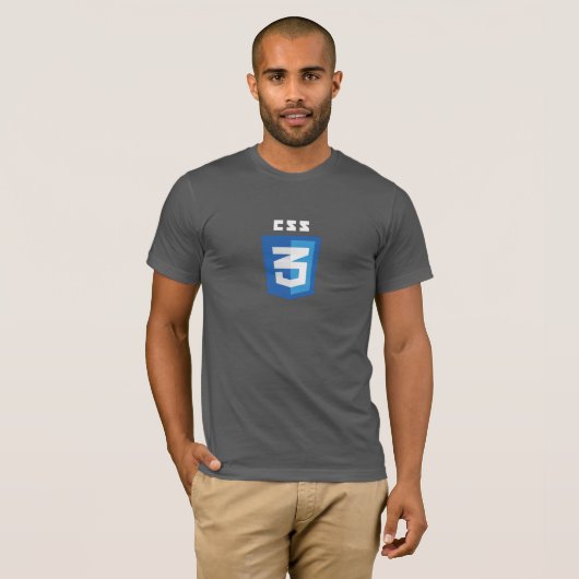 CSS3 T-shirt (grijs) (Voorkant volledig)
