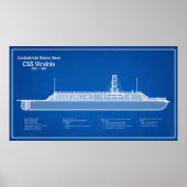 CSS Virginia - Scheepsblauwdruk Plannen ABD Poster (Voorkant)