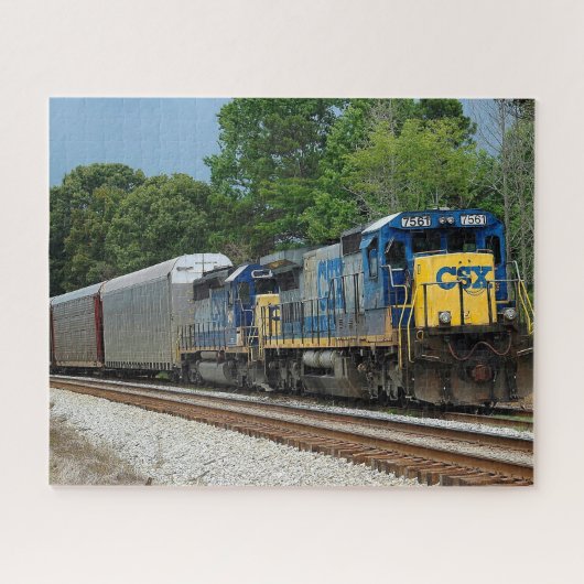 CSX arrière - plan de train diesel Jigsaw Puzzle (Horizontal)