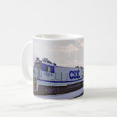 CSX Gray Blue Diesel Locomotive Train Coffee Mug (Devant gauche)