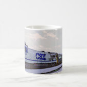 CSX Gray Blue Diesel Locomotive Train Coffee Mug (Centre)