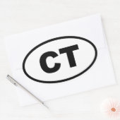 CT Connecticut Ovale Sticker (Envelop)