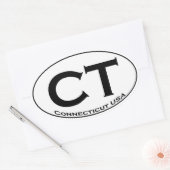 CT - Connecticut USA Ovaal Logo Ovale Sticker (Envelop)