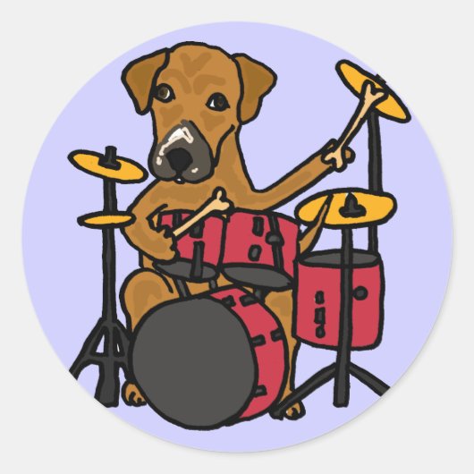 CT- Puppy Dog Spelen De Drums Sticker (Voorkant)