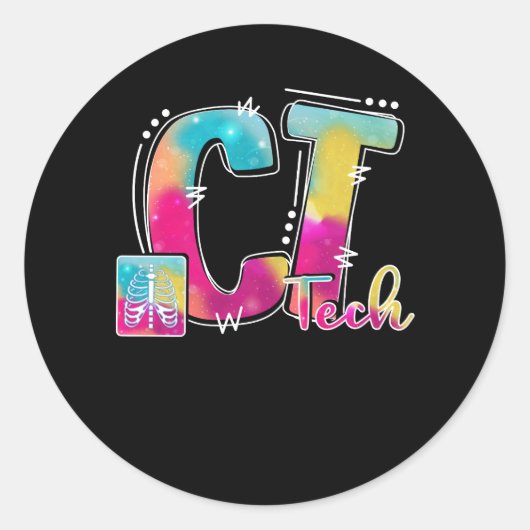 CT Tech Life Computed Tomography Tech Week Technol Ronde Sticker (Voorkant)