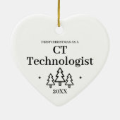 CT Technoloog Nieuwe Job Kerstmis Keramisch Ornament (Achterkant)