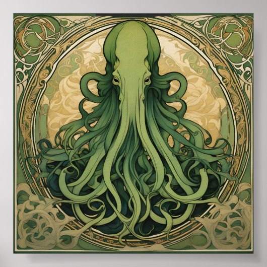 Cthulhu Art Nouveau Poster (Voorkant)