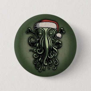 Cthulhu Claus Ronde Button 5,7 Cm