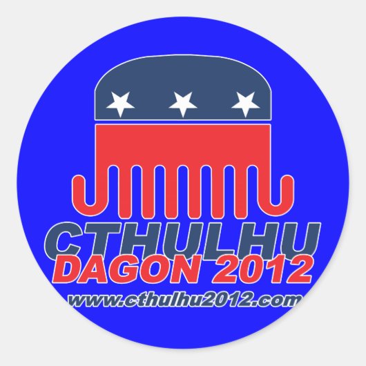 Cthulhu Dagon 2012 Ronde Sticker (Voorkant)