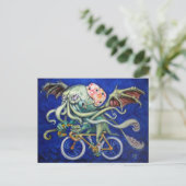 Cthulhu Fiets Briefkaart (Staand voorkant)
