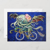 Cthulhu Fiets Briefkaart (Voorkant / Achterkant)