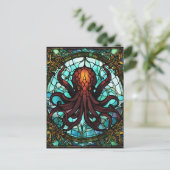 Cthulhu-Glas in lood Briefkaart (Staand voorkant)