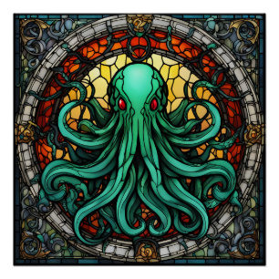 Cthulhu-Glas in lood Perfect Poster
