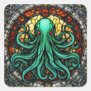 Cthulhu-Glas in lood Vierkante Sticker