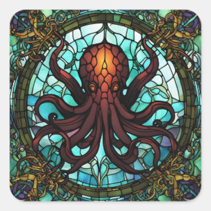 Cthulhu-Glas in lood Vierkante Sticker