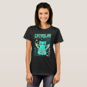 Cthulhu Grappige Kat Cthulhu Stunt T-shirt (Voorkant volledig)