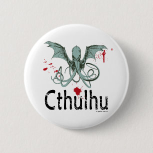 Cthulhu horror vectorkunst ronde button 5,7 cm