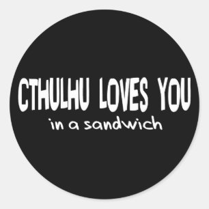 Cthulhu houdt van je ronde sticker