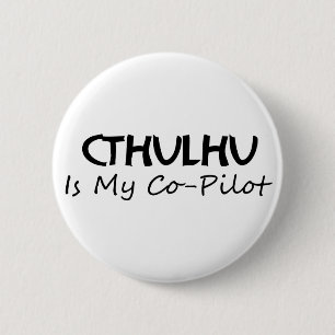 Cthulhu is mijn medepiloot ronde button 5,7 cm