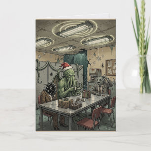 Cthulhu Kantoor Kerstfeest Kaart
