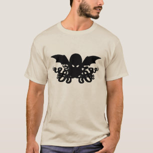 Cthulhu Long hoeve T-Shirt - zwart