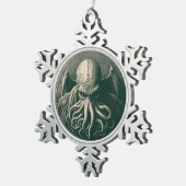 Cthulhu Lovecraft Horror Tin Sneeuwvlok Ornament (Rechts)