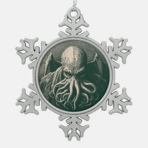 Cthulhu Lovecraft Horror Tin Sneeuwvlok Ornament