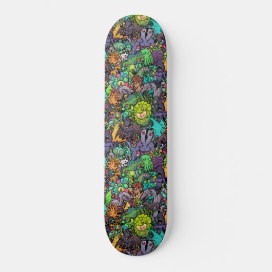 Cthulhu Lovecraft Mythos Chibi Bestiary Skateboard (Voorkant)