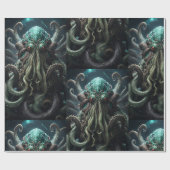 Cthulhu Lovecraft Octopus Enge Horror Cadeaupapier (Vlak)