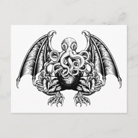 Cthulhu Monster Briefkaart (Voorkant)